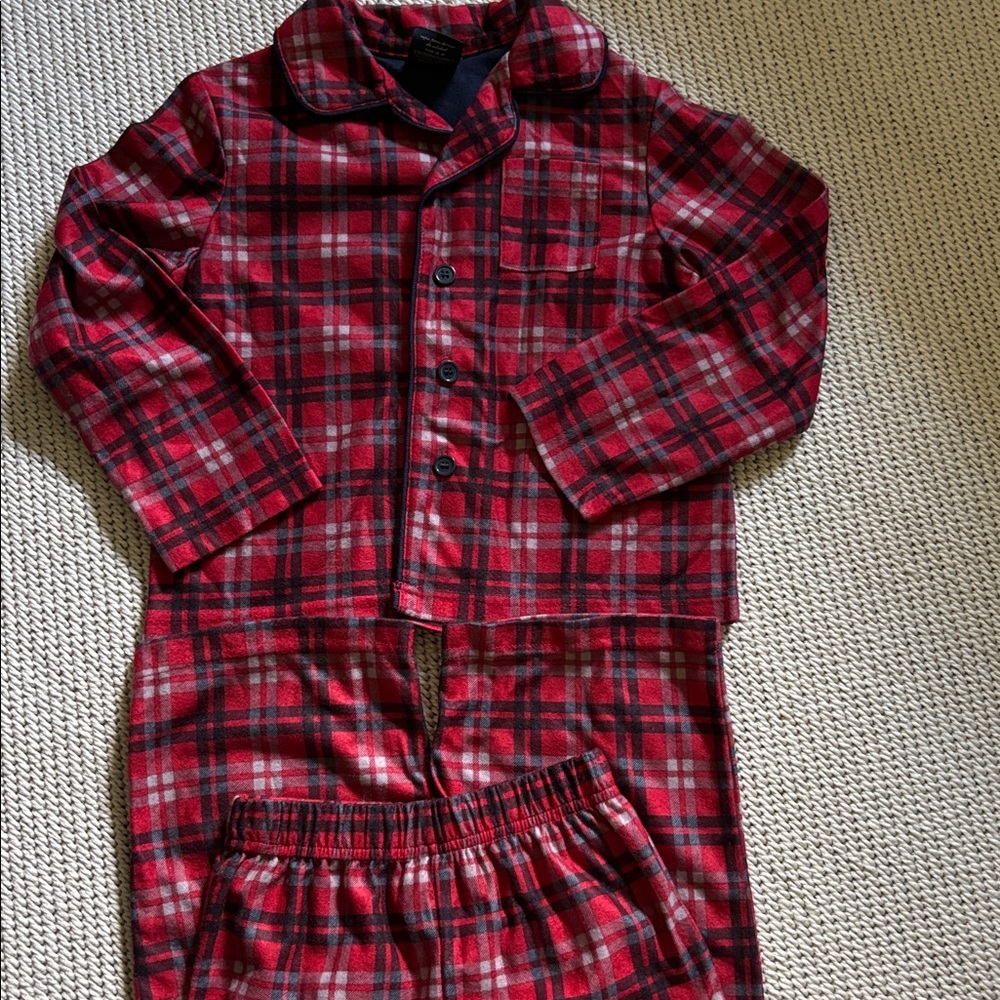 Pajamas boys new size XS 4-5 polyester plaid flannel Faded Glory